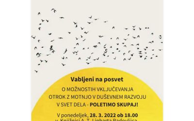 Vabljeni na posvet o možnostih vključevanja otrok z motnjo v duševnem razvoju v svet dela – Poletimo skupaj!